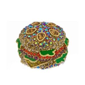 Heidi Daus Vibrant Crystal Brooch with Gold and Green Accents